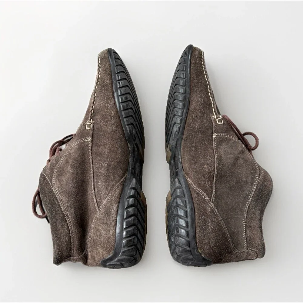 Hamilton Men's Size 43 Brown Suede Chukka Driving Moccasins Lace Up Shoes